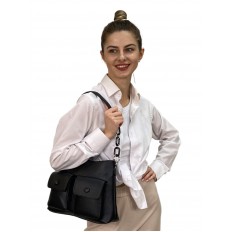 На фото 3 - Женская  сумка из искусственной кожи, цвет черный 