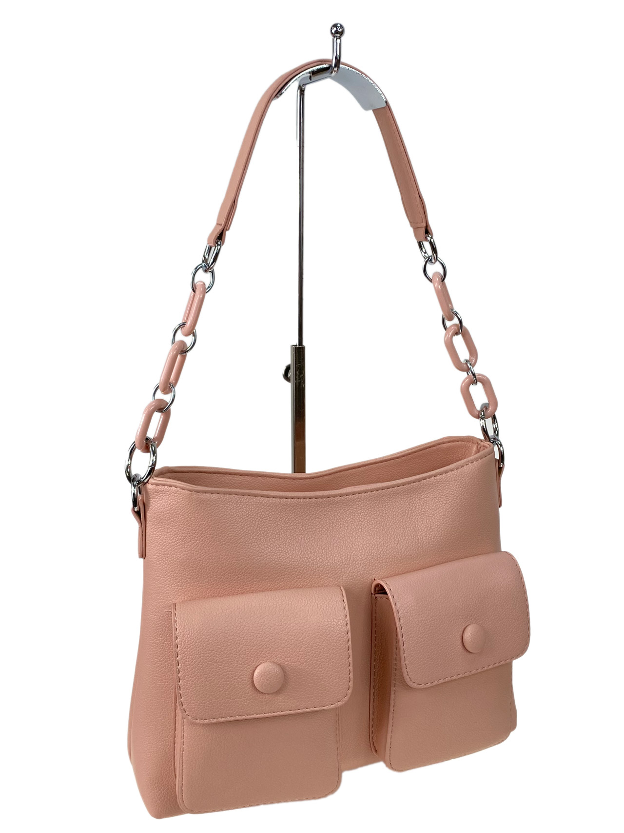 На фото 2 - Женская  сумка из искусственной кожи, цвет розовый