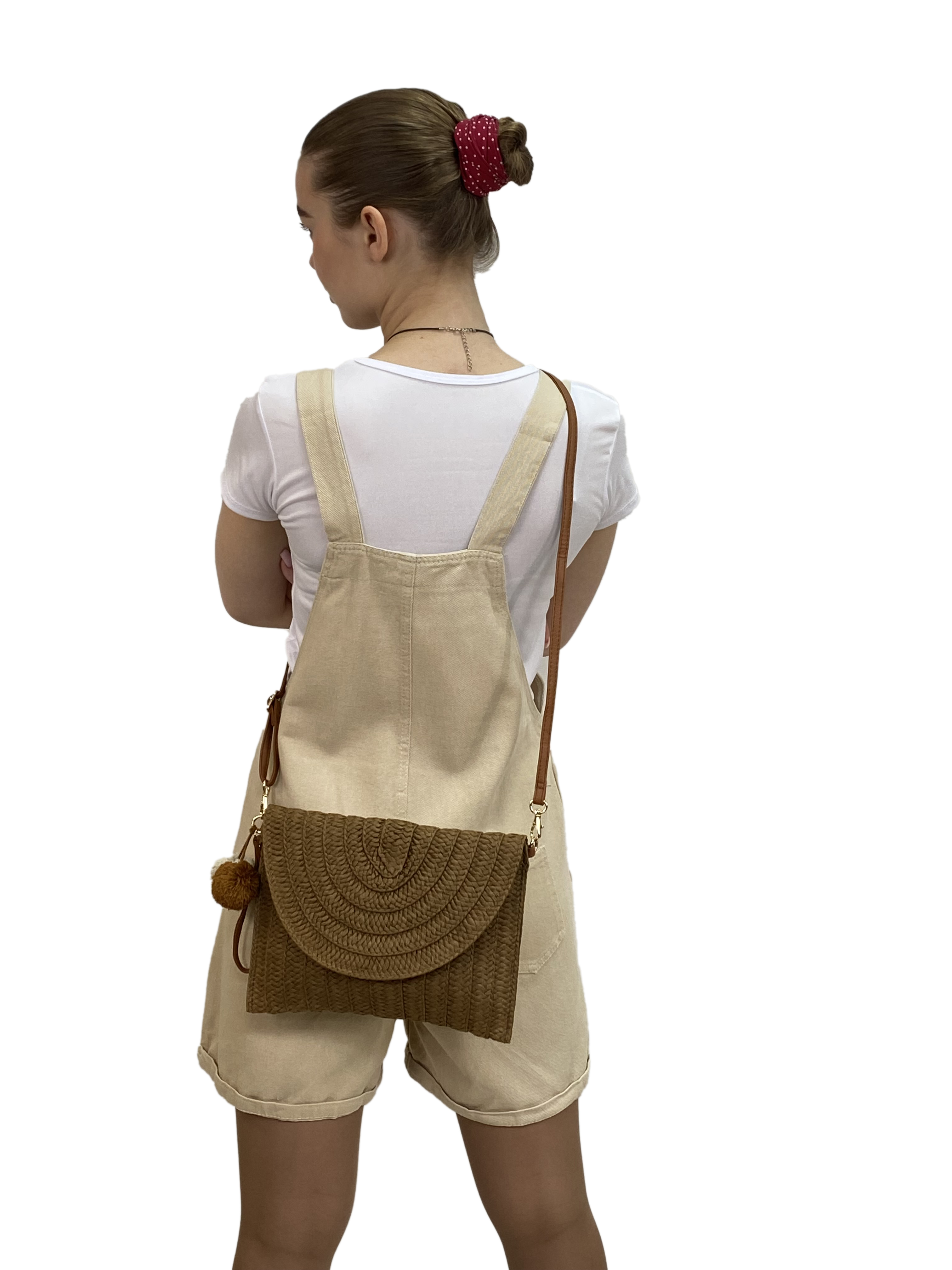 На фото 3 - Женская сумка-клатч из соломы, цвет коричневый