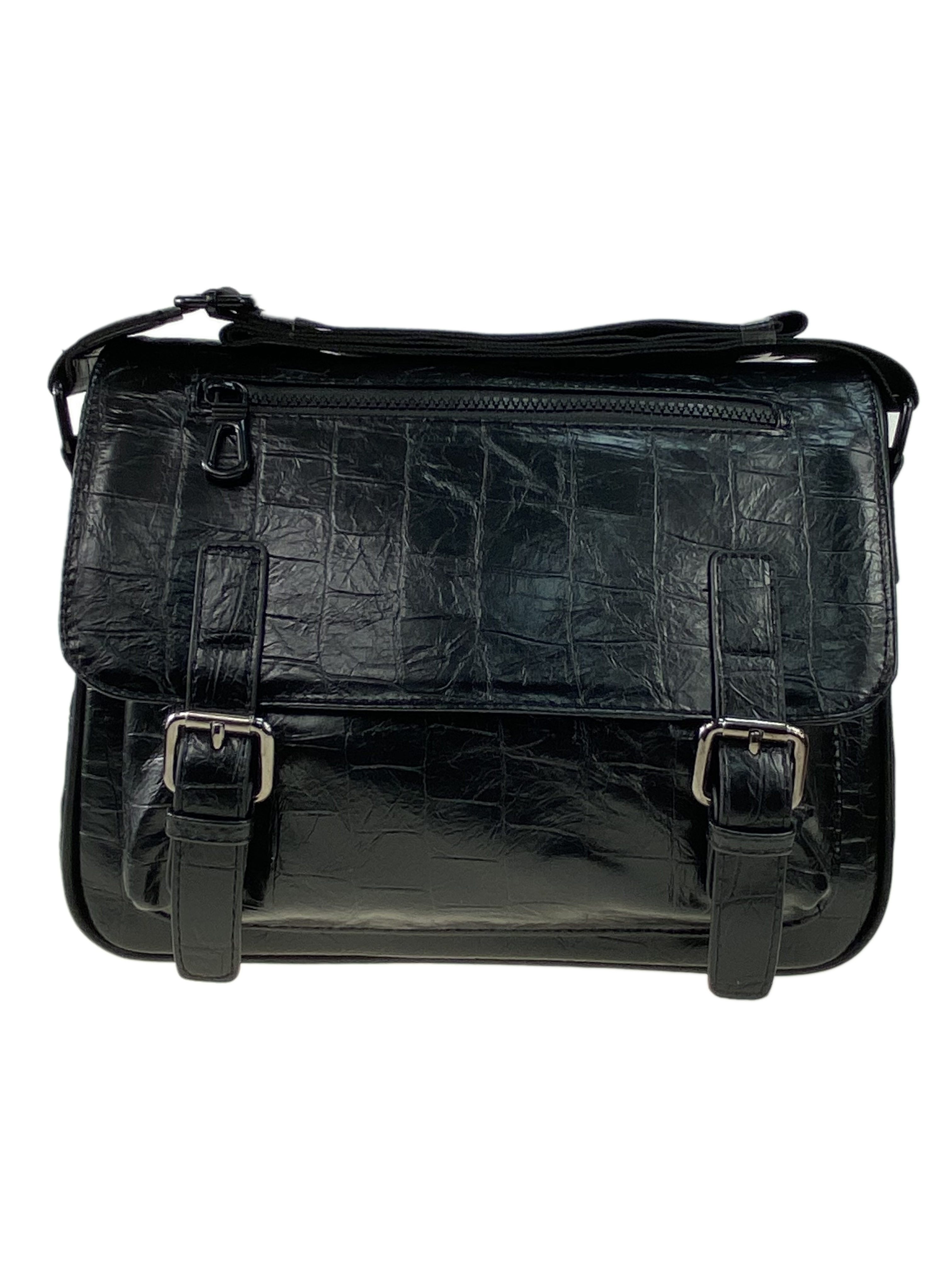 На фото 2 - Мужской портфель из искусственной кожи для мужчин, чёрный цвет
