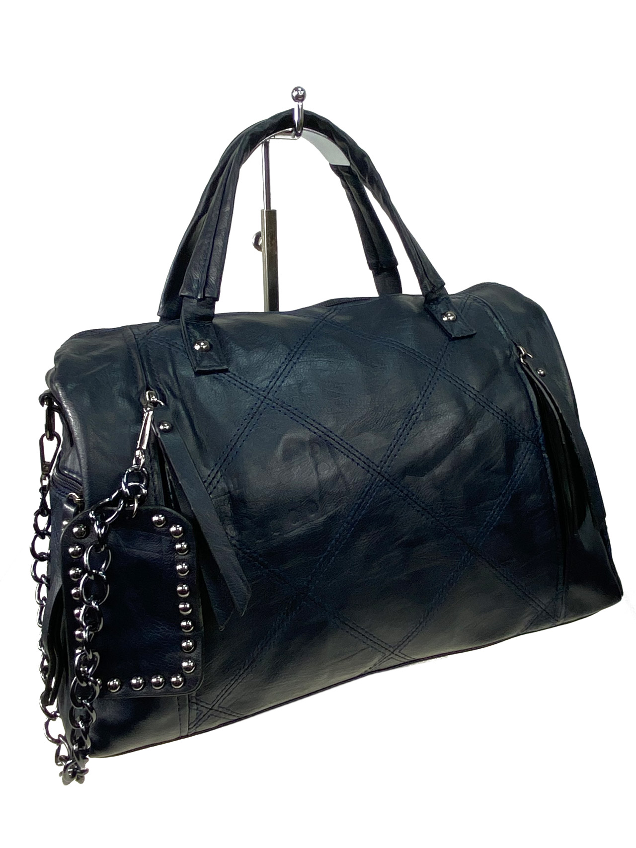 На фото 1 -  Женская сумка из искусственной кожи, цвет синий
