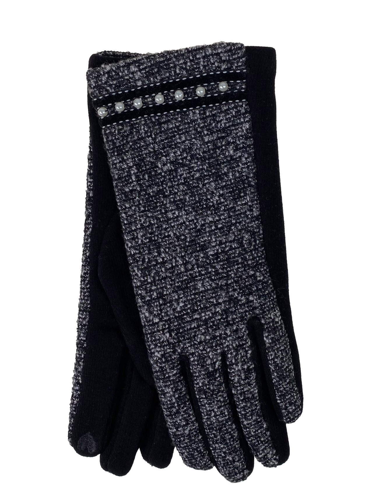 На фото 1 - Женские демисезонные хлопковые перчатки, цвет черный
