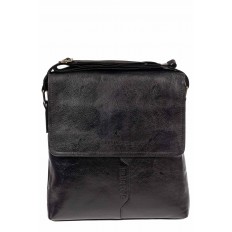 На фото 2 - Мужская сумка-мессенджер из искусственной кожи, цвет чёрный