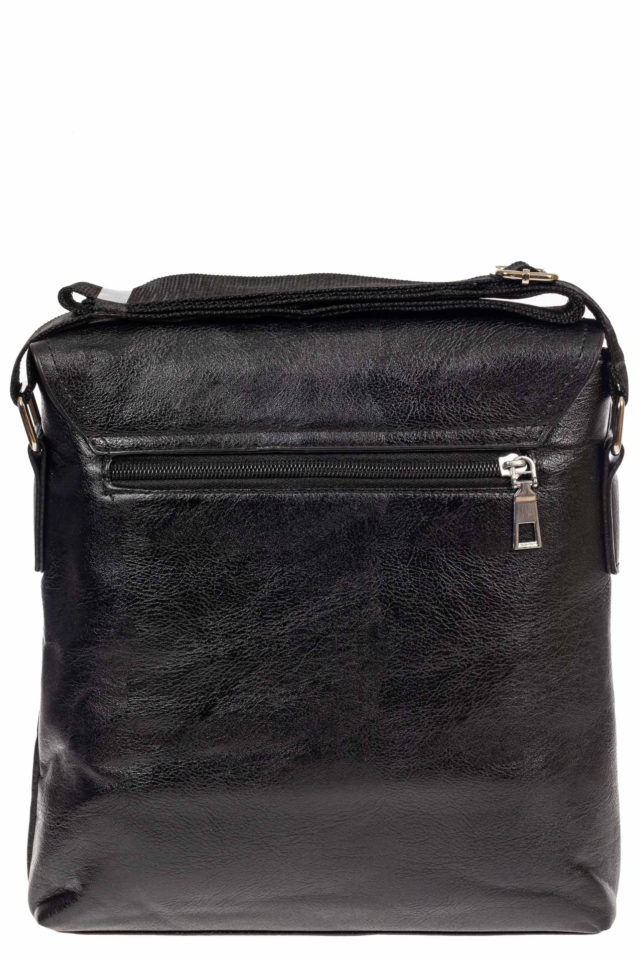 На фото 3 - Мужская сумка-мессенджер из искусственной кожи, цвет чёрный