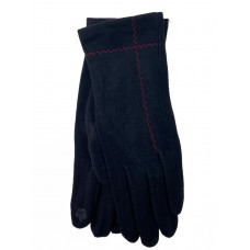 На фото 1 - Велюровые демисезонные перчатки, цвет черный
