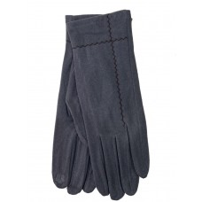 На фото 1 - Велюровые демисезонные перчатки, цвет темно серый