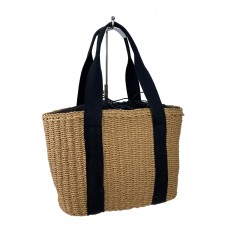 На фото 1 - Женская сумка плетеная из соломы, цвет крафт
