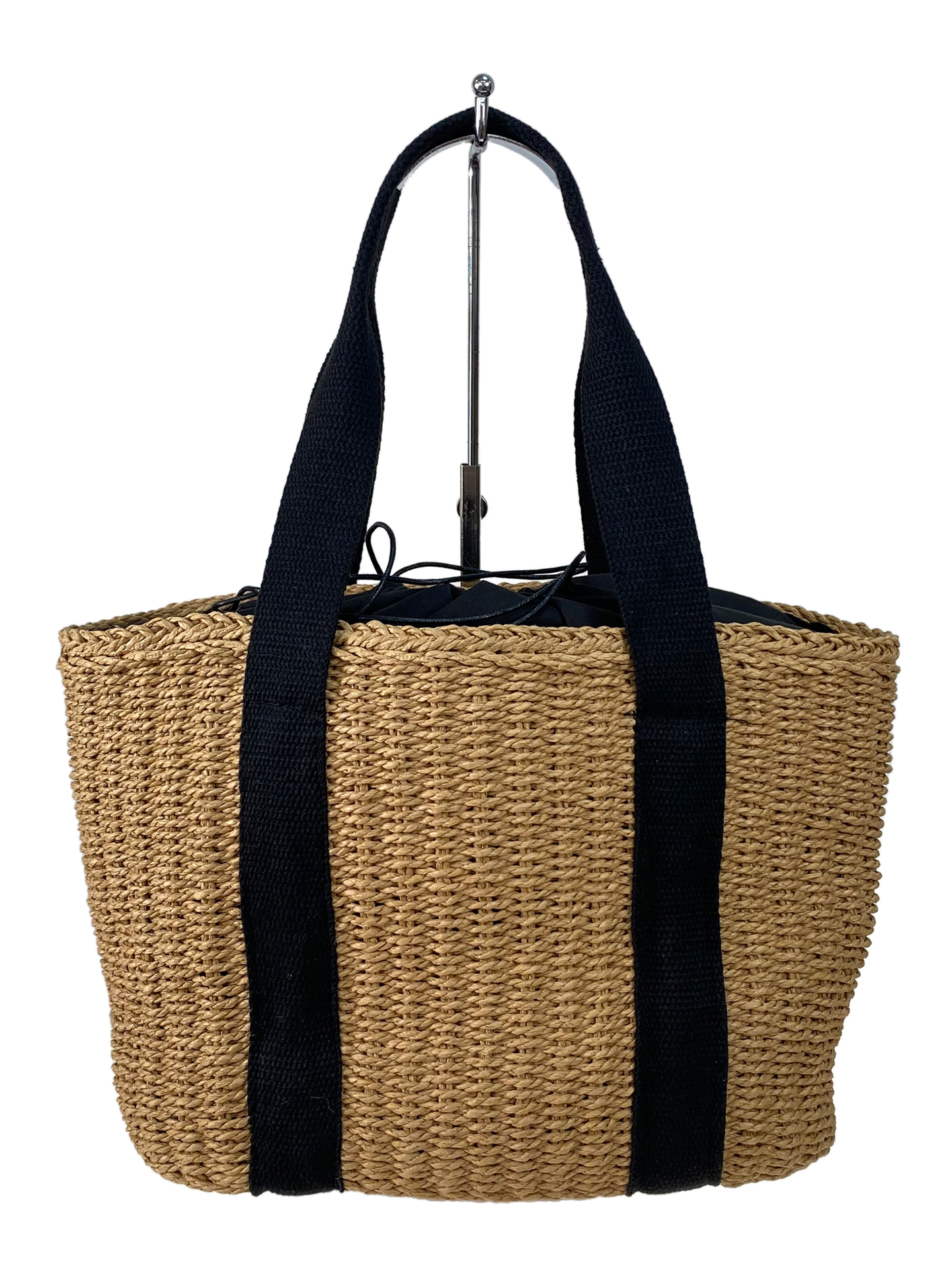 На фото 2 - Женская сумка плетеная из соломы, цвет крафт
