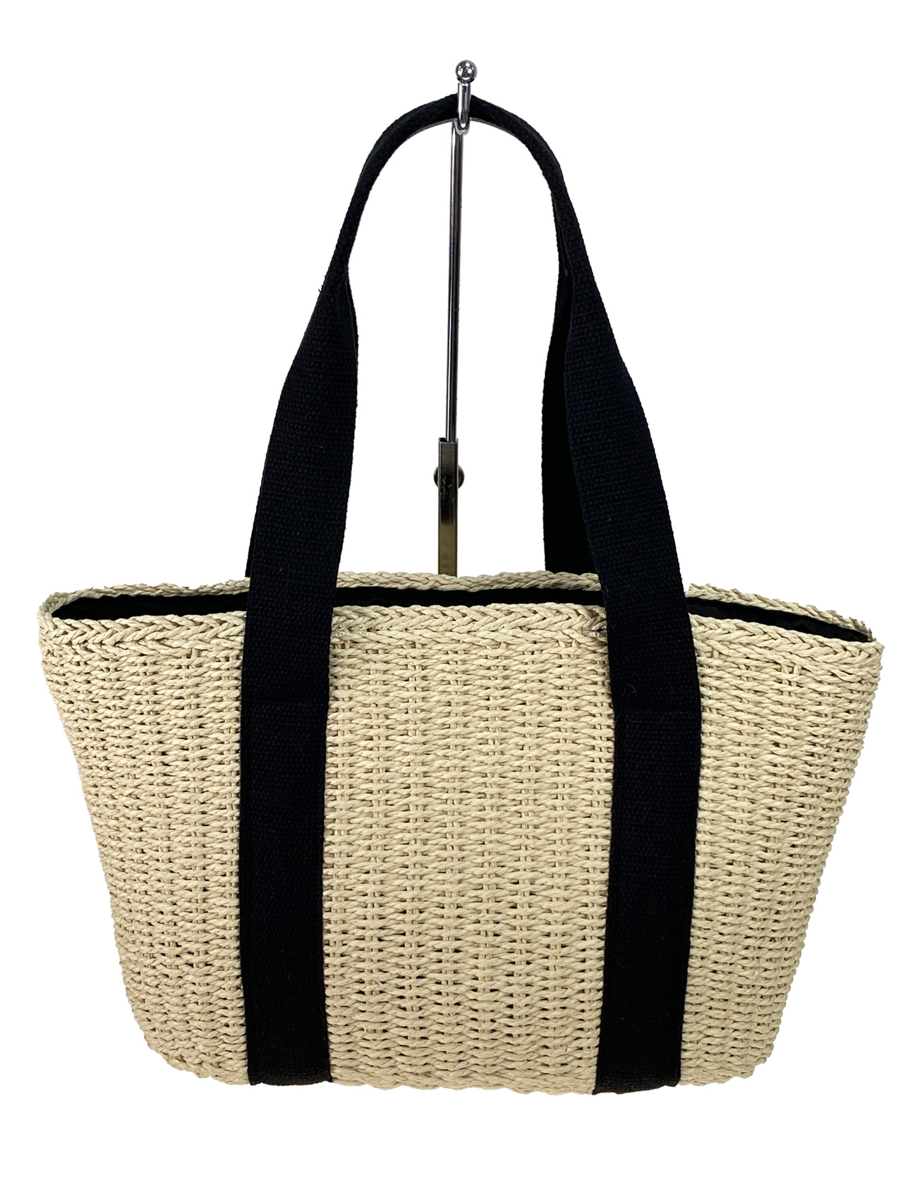 На фото 2 - Женская сумка плетеная из соломы, цвет молочный