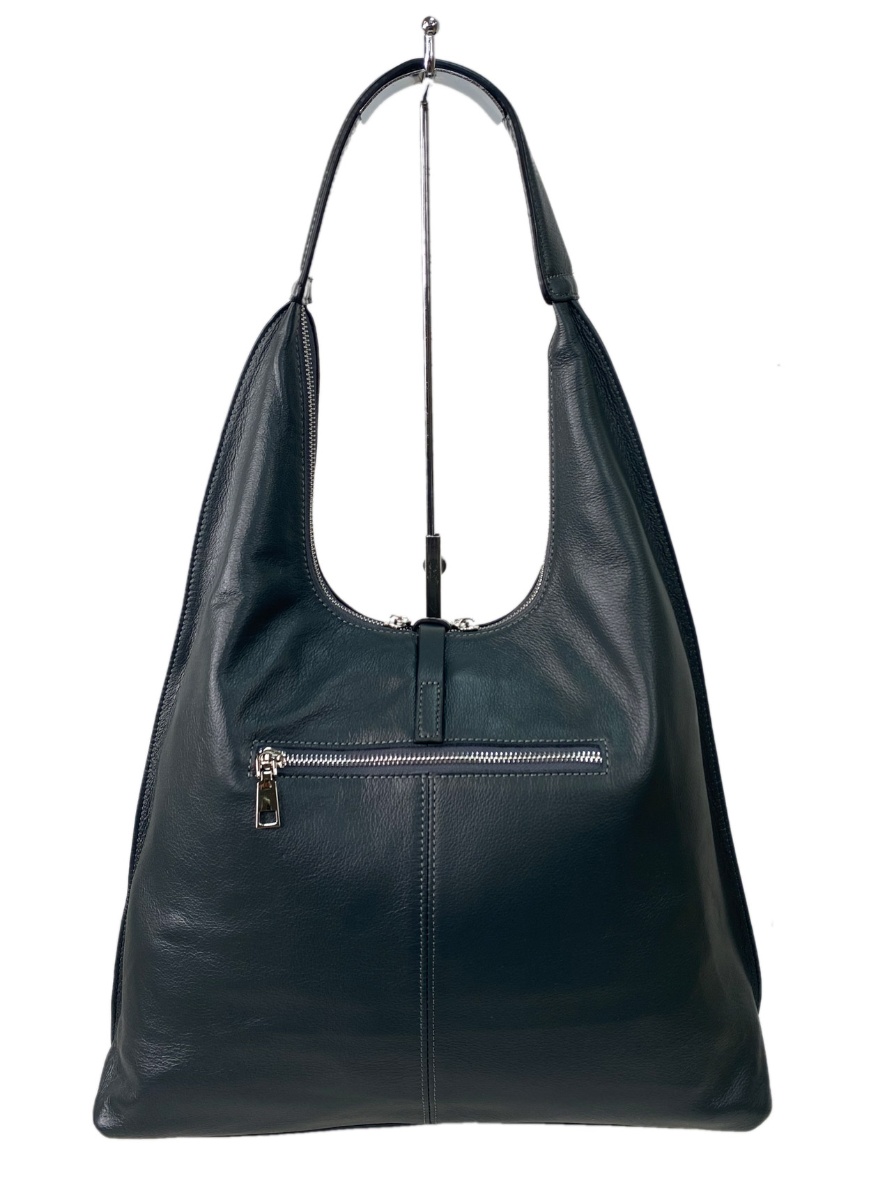На фото 2 - Женская сумка шоппер из натуральной кожи, цвет графит