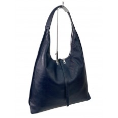 На фото 3 - Женская сумка шоппер из натуральной кожи, цвет синий