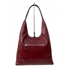 На фото 2 - Женская сумка шоппер из натуральной кожи, цвет бордовый