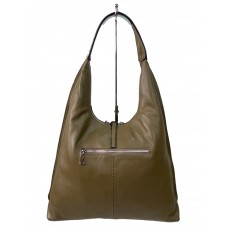 На фото 2 - Женская сумка шоппер из натуральной кожи, цвет хаки