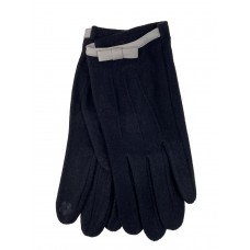 На фото 1 - Женские демисезонные перчатки из хлопка, цвет черный
