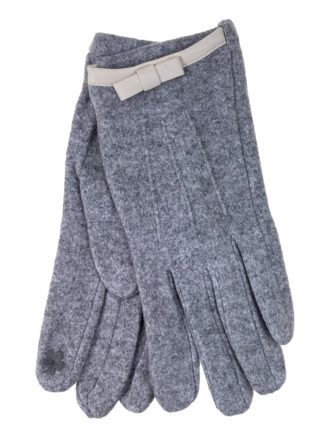 На фото 1 - Женские демисезонные перчатки из хлопка, цвет серый
