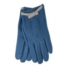 На фото 1 - Женские демисезонные перчатки из хлопка, цвет голубой