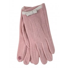 На фото 1 - Женские демисезонные перчатки из хлопка, цвет розовый