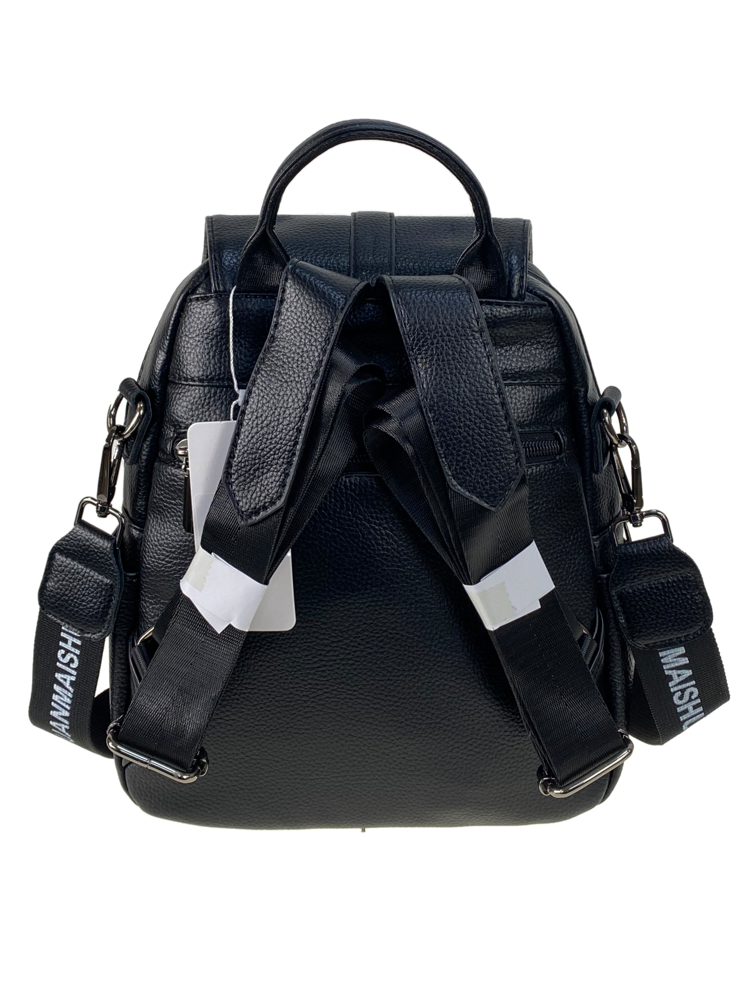 На фото 2 - Сумка-рюкзак из искусственной кожи, цвет чёрный