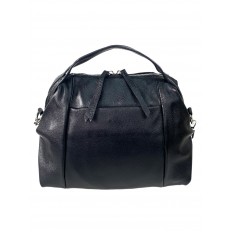 На фото 2 - Женская сумка из натуральной кожи, цвет  черный