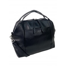 На фото 3 - Женская сумка из натуральной кожи, цвет  черный
