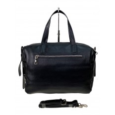 На фото 2 - Женская сумка уикендер из натуральной кожи, цвет черный