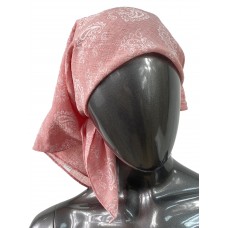 На фото 1 - Лёгкий  платок с принтом, цвет бледно розовый