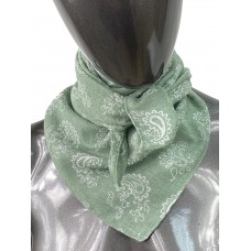 На фото 1 - Лёгкий  платок с принтом, цвет зеленый