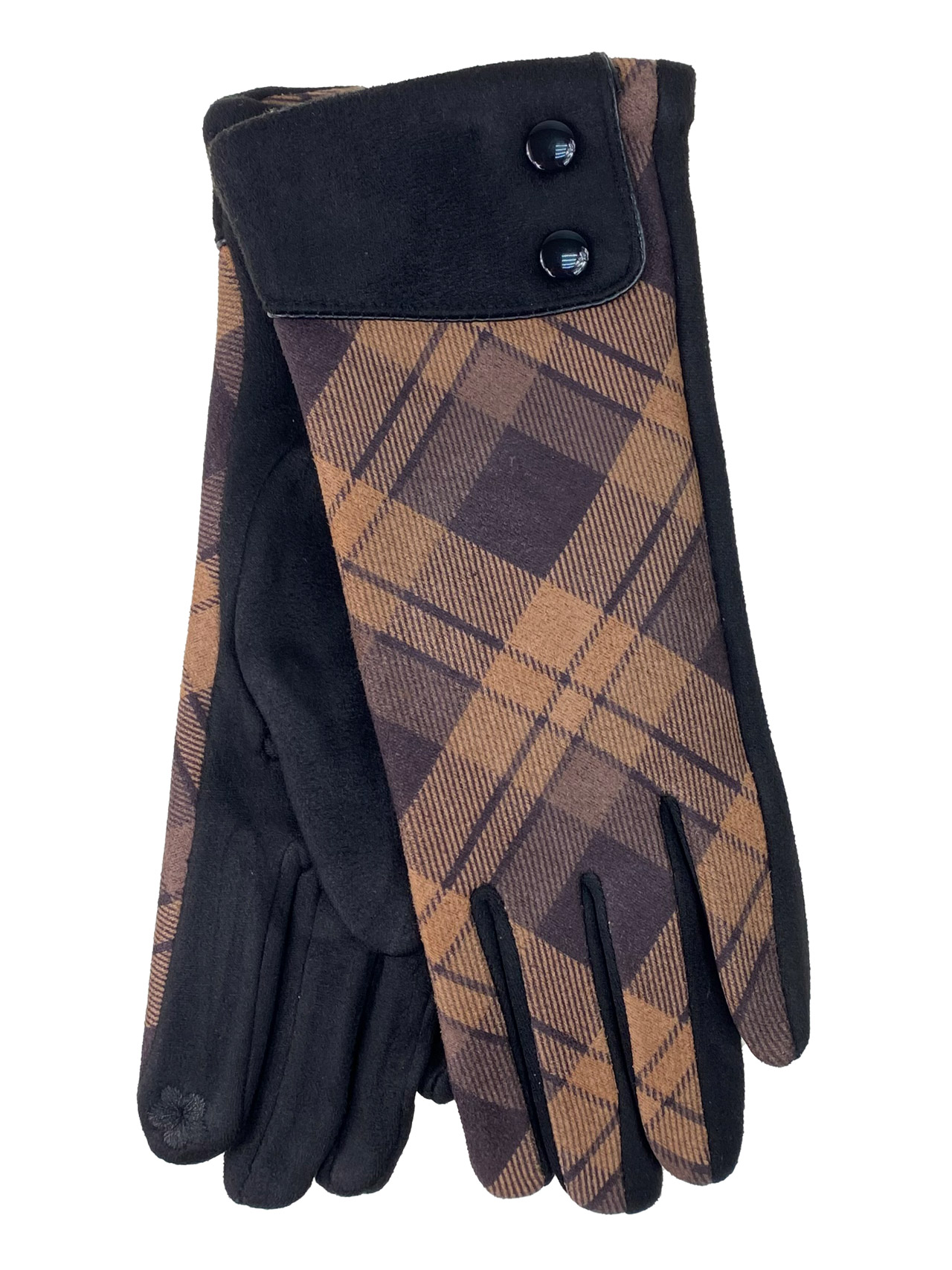 На фото 1 - Женские демисезонные перчатки из велюра, цвет черный