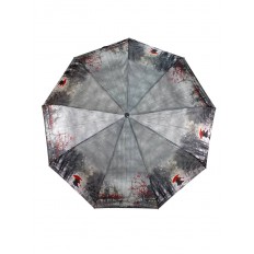 На фото 2 - Зонт складной женский с принтом, цвет серый