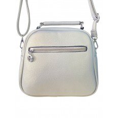 На фото 3 - Женская сумка-купол из фактурной экокожи, цвет светло-серый