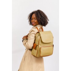 На фото 5 - Женский рюкзак из искусственной кожи, цвет светло-серый