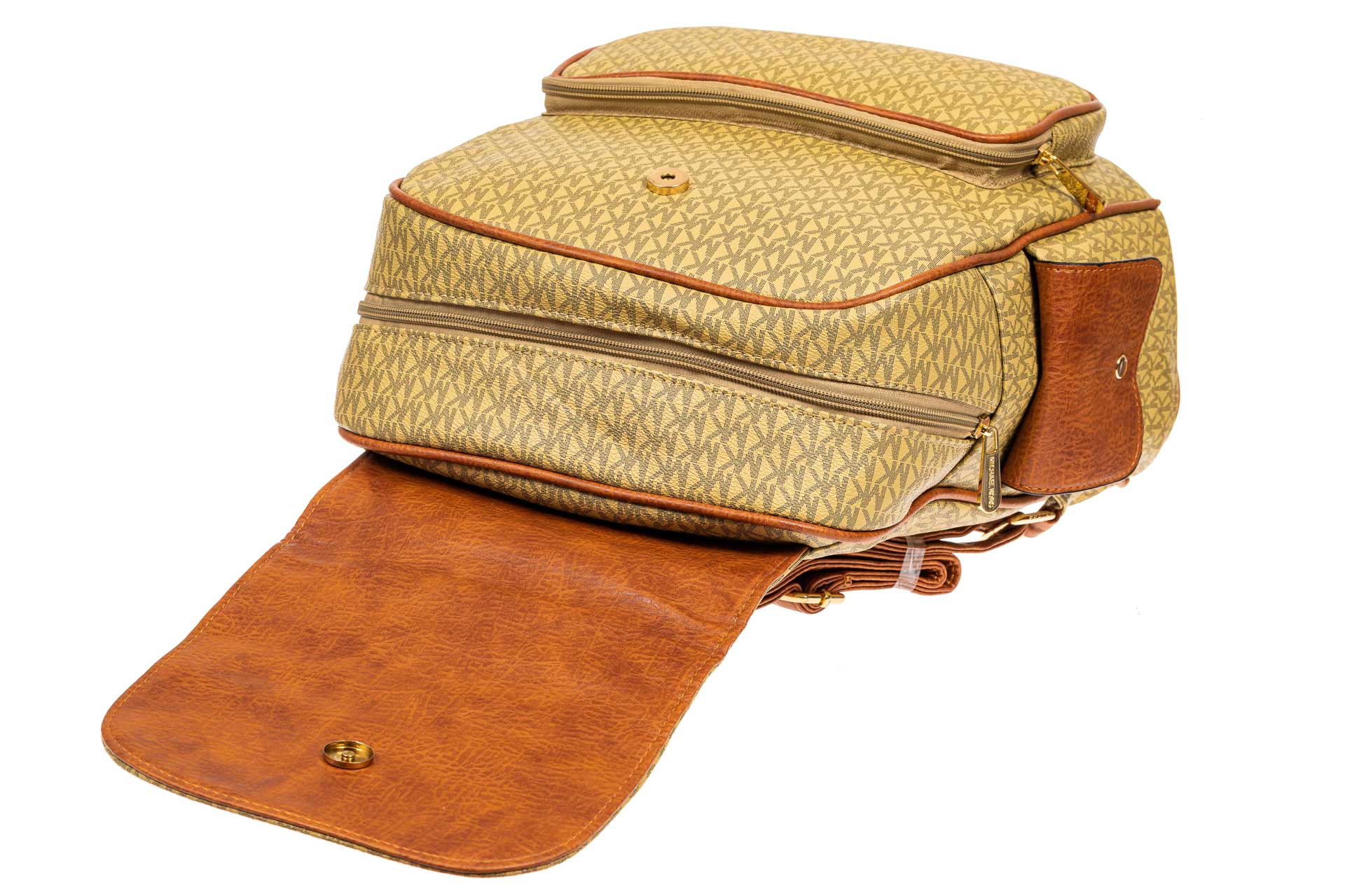 На фото 4 - Женский рюкзак из искусственной кожи, цвет бежево-коричневый