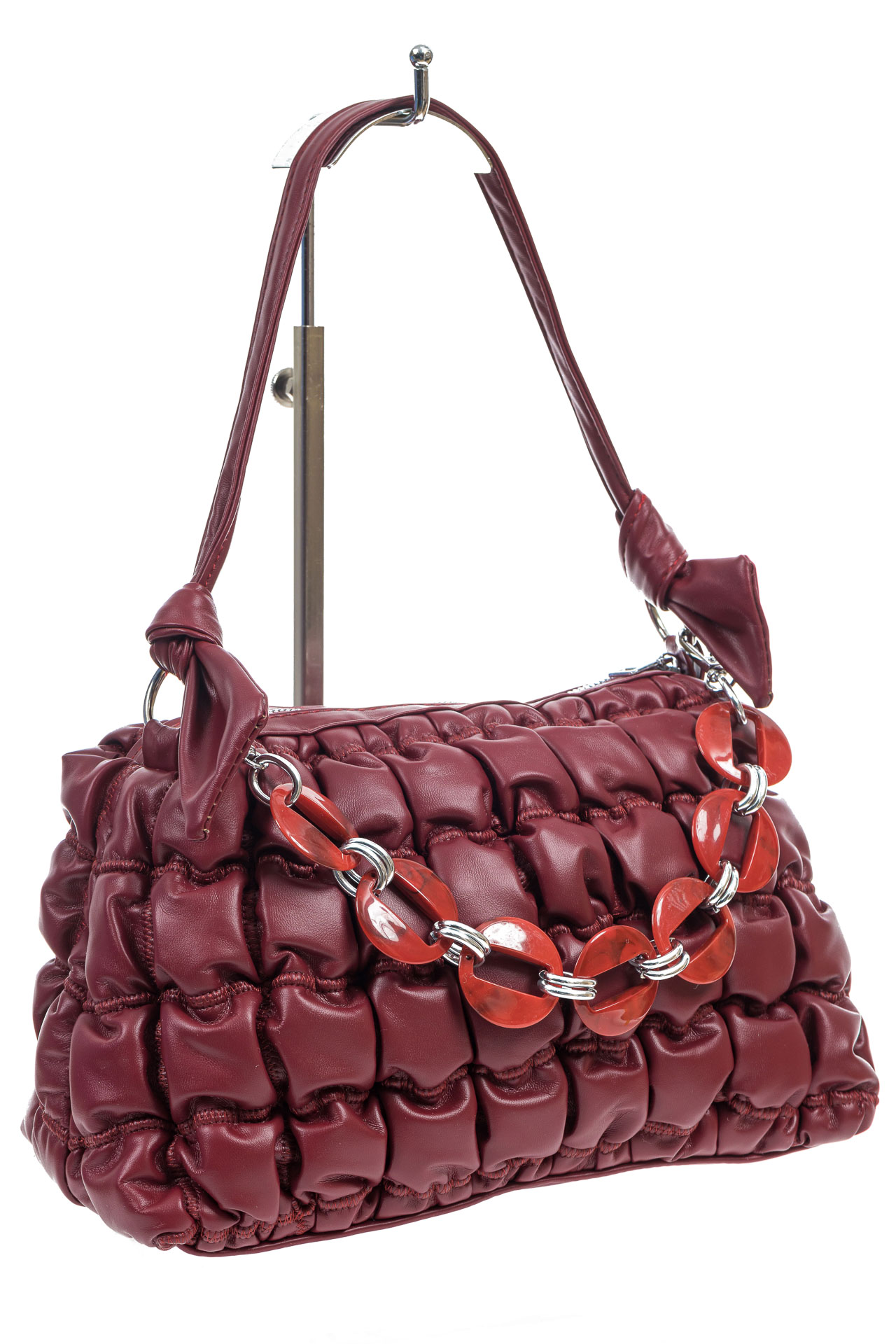 На фото 3 - Женская сумка из искусственной кожи, цвет бордо