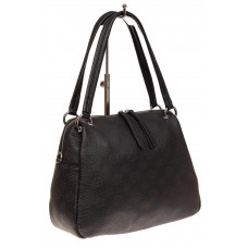На фото 1 - Вместительная женская сумка из натуральной кожи, цвет черный