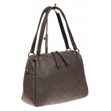 На фото 1 - Вместительная женская сумка из натуральной кожи, цвет серый