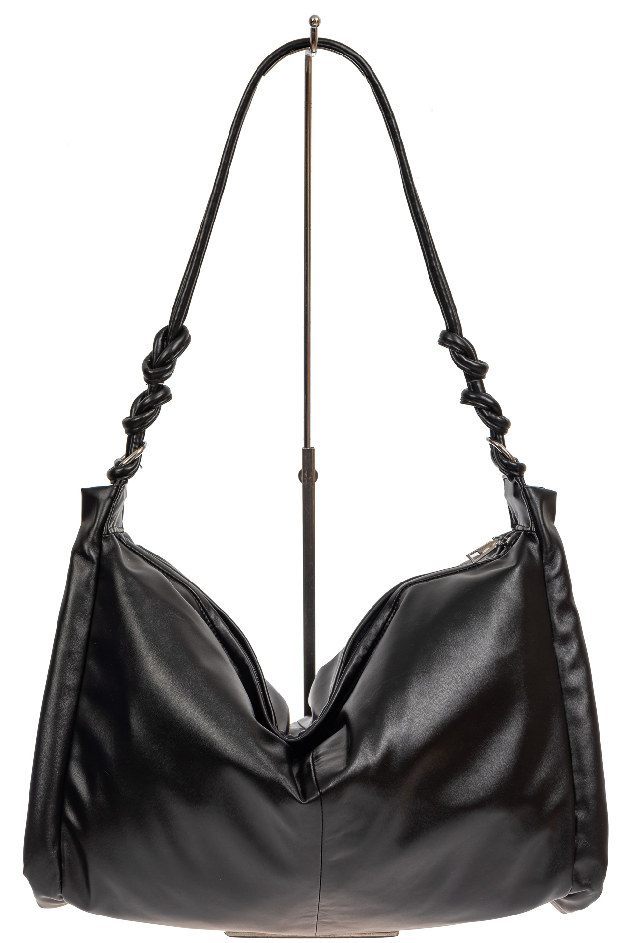 На фото 2 - Большая женская сумка из мягкой искусственной кожи, цвет чёрный