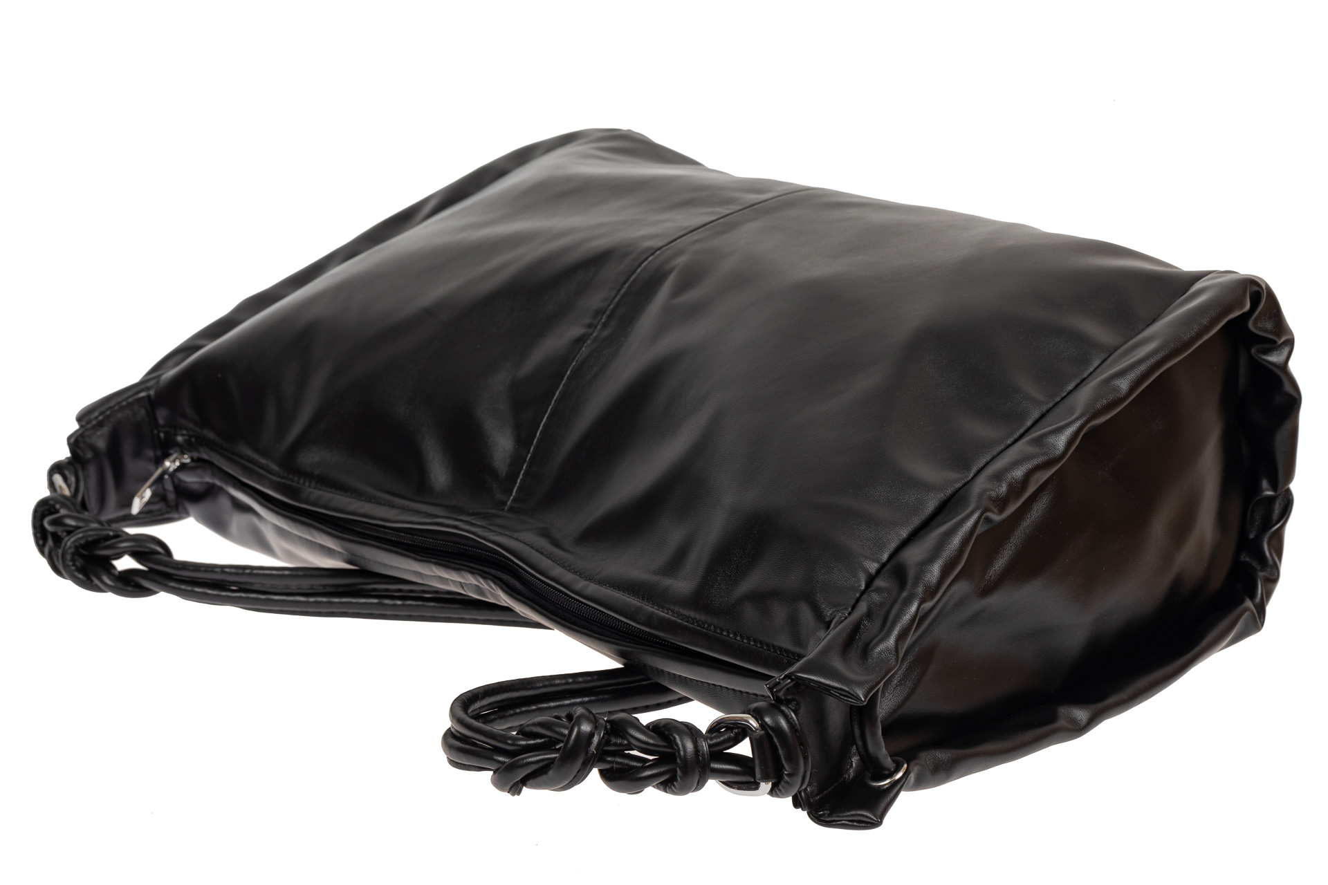 На фото 4 - Большая женская сумка из мягкой искусственной кожи, цвет чёрный