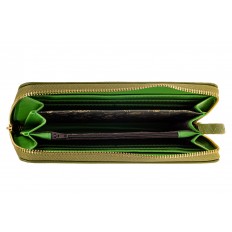 На фото 2 - Недорогой красивый кошелек для женщин из кожзама, зеленый
