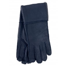 На фото 1 - Зимние женские перчатки из натуральной овчины, цвет  темно синий