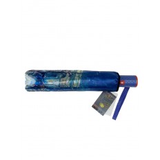 На фото 3 - Зонт женский-полуавтомат с живописным принтом, цвет синий