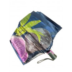 На фото 4 - Женский зонт-полуавтомат с цветочным принтом, цвет тёмно-синий