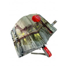 На фото 4 - Женский зонт-полуавтомат с художественным принтом, мультицвет