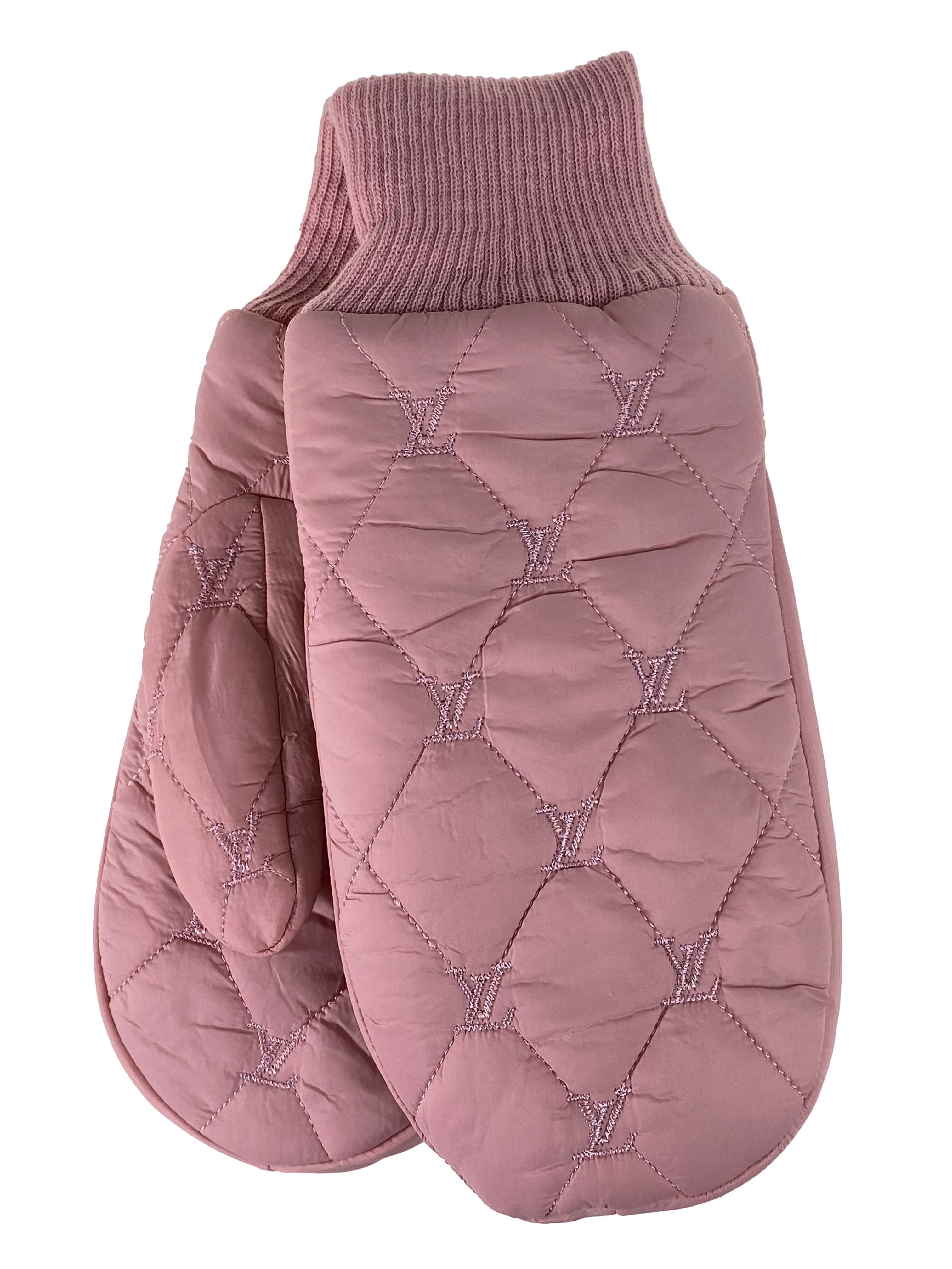 На фото 1 - Зимние женские варежки с подкладом из искусственного меха, цвет розовый