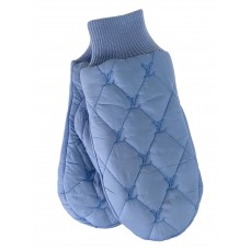 На фото 1 - Зимние женские варежки с подкладом из искусственного меха, цвет голубой