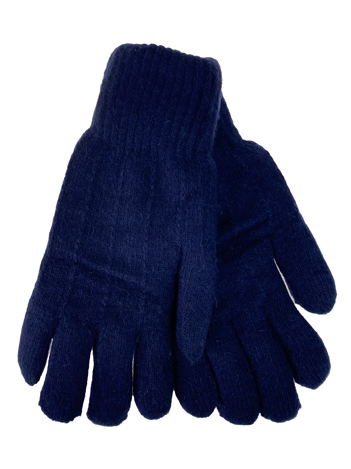 На фото 1 - Теплые мужские перчатки из шерсти, цвет синий