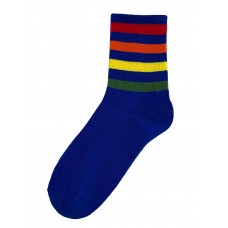 На фото 1 - Высокие полосатые носки из хлопка, цвет синий