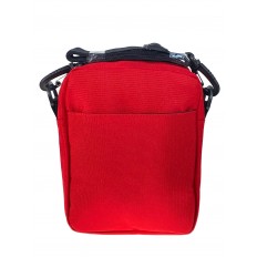 На фото 2 - Мужская сумка из текстиля, цвет красный