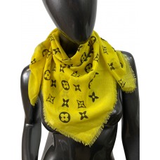 На фото 1 - Легкий платок из хлопка , цвет желтый
