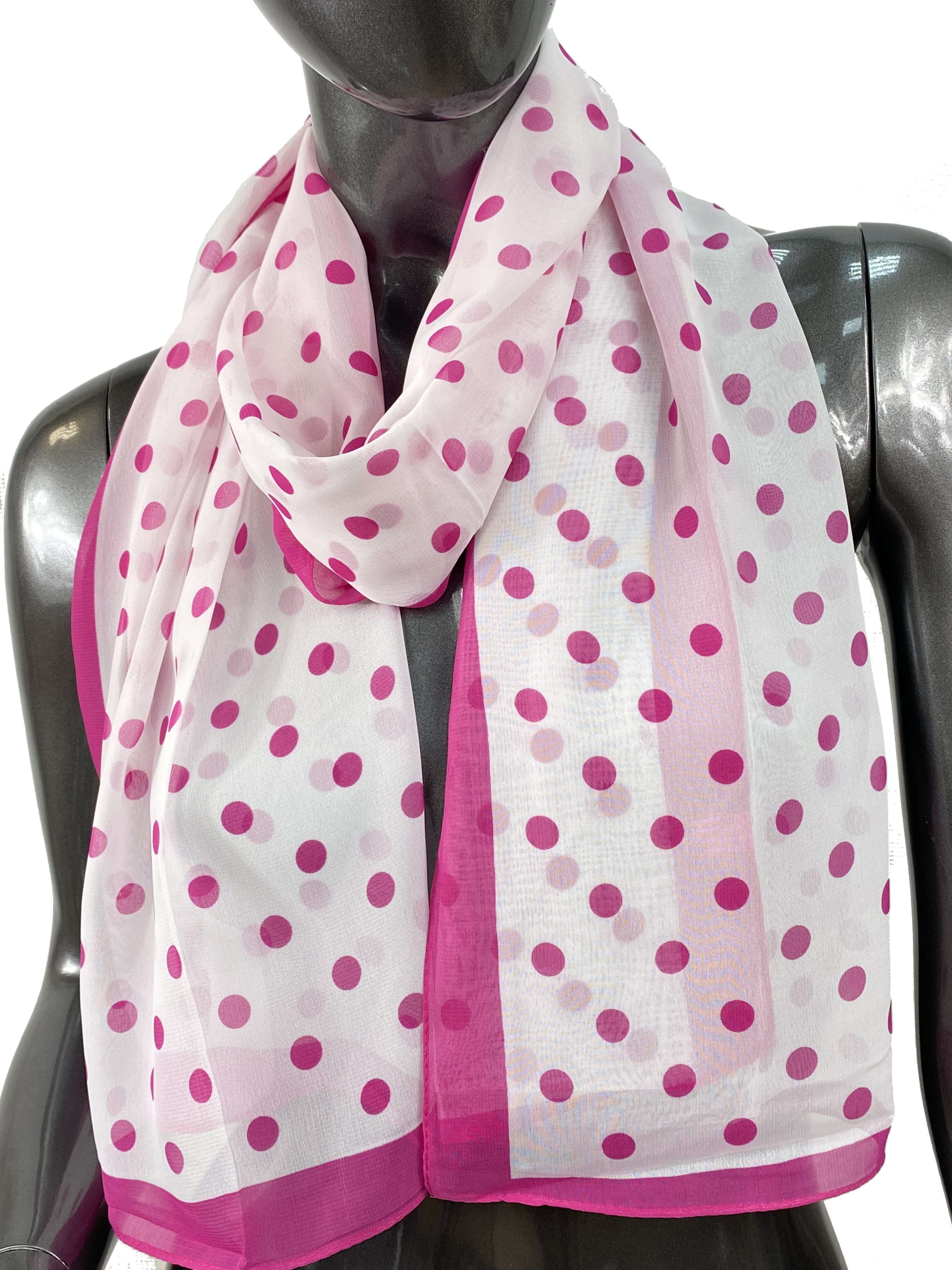 На фото 1 - Легкий палантин-шарф с принтом, цвет  белый с розовым