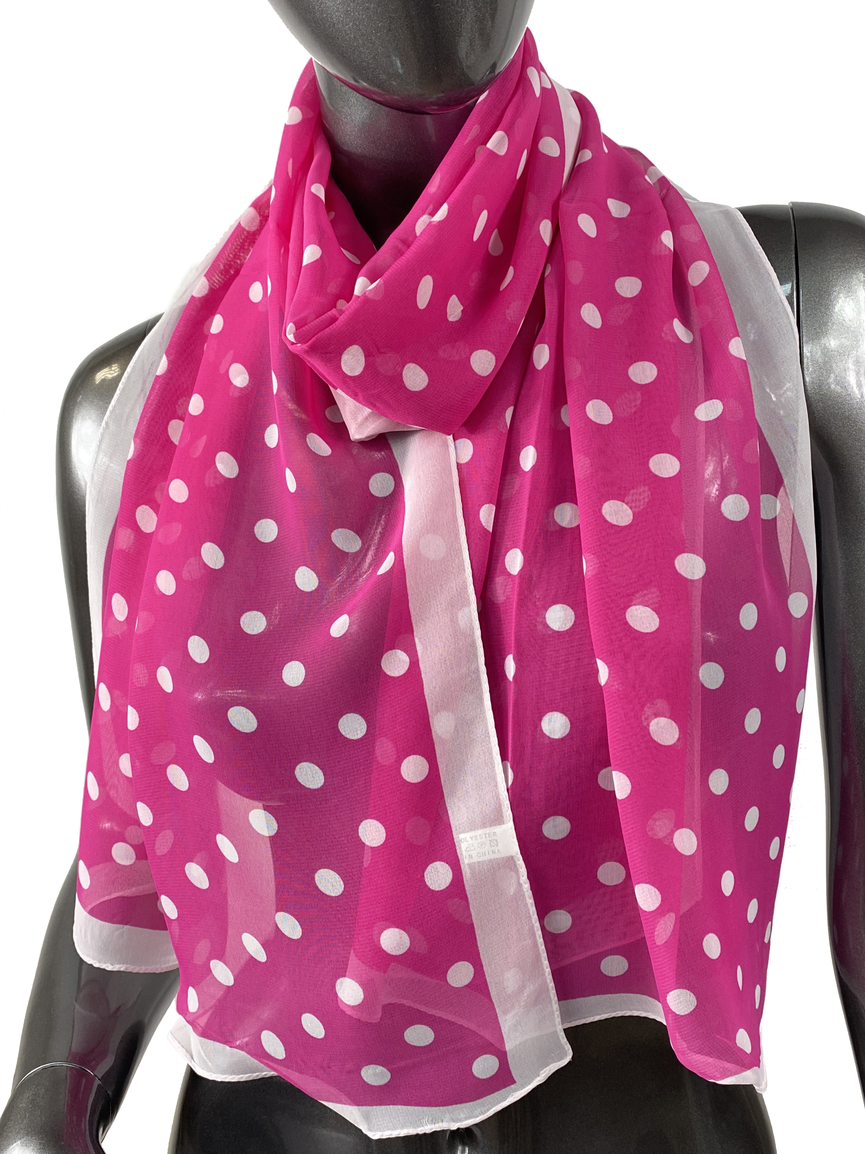На фото 1 - Легкий палантин-шарф с принтом, цвет розовый